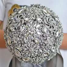 MissRDress Роскошные для свадебного букета со стразами Свадебный букет Брошь Букет серебро и цвета слоновой кости ювелирное Свадебный 310