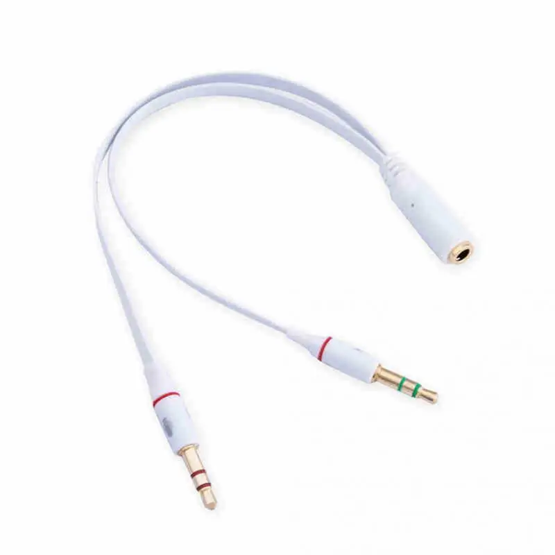 

3.5mm Audio Y Splitter Cable Headphone Adapter Female to 2 Male with Mic Length 20.5cm #08