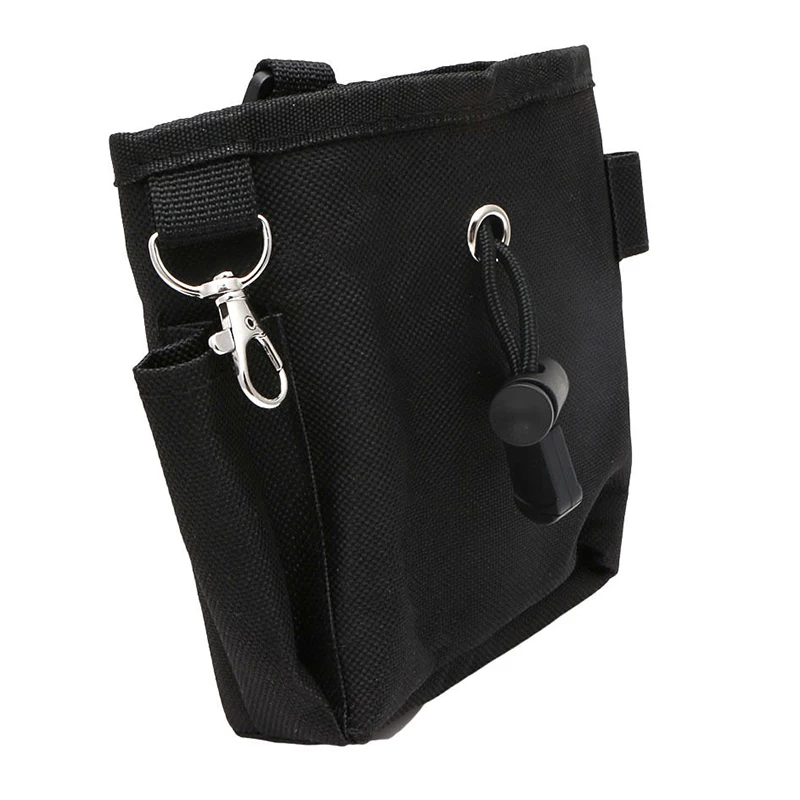 Mayitr Portable Pet Dog Puppy Training Treat Snack Black Bag Feed Bait Food Pouch Belt Bags