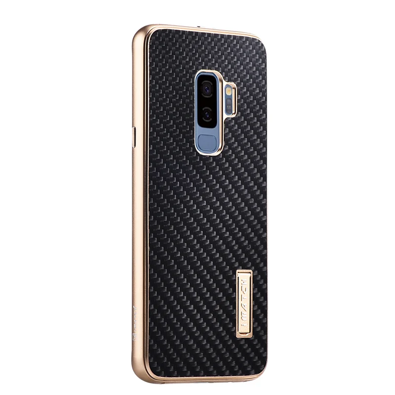 iMatch Luxury Aluminum Metal Bumper Carbon Fiber Back Cover Case for Samsung Galaxy S9 & Samsung Galaxy S9 Plus