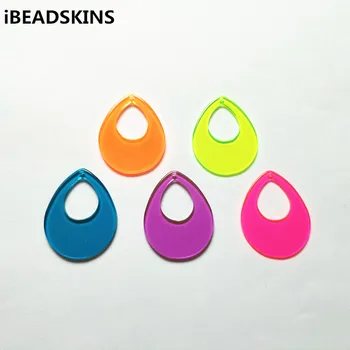 

New arrival! 38x30mm 50pcs acrylic Neon effect drop-shape charms for stud earrings/earrings accessories/Earring parts DIY