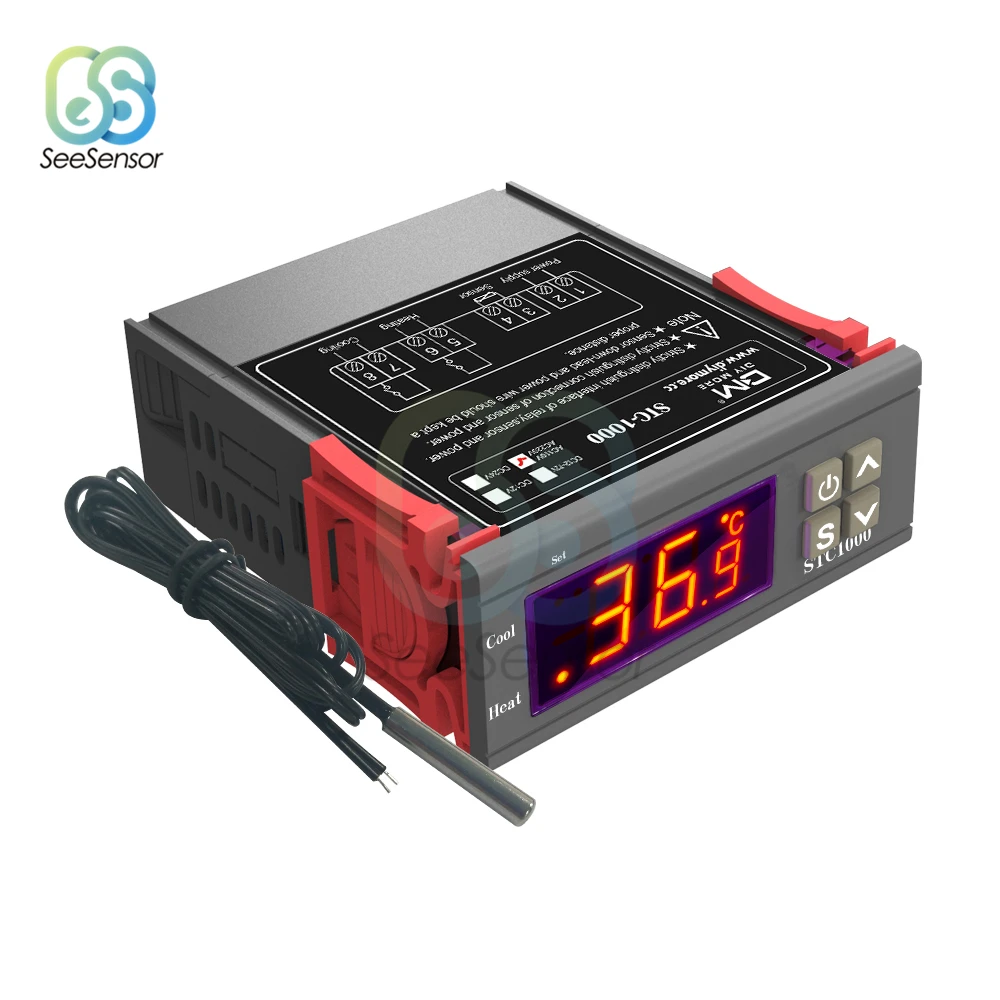 

STC-1000 AC 110V 220V LED Digital Temperature Controller Thermoregulator Thermostat With Heater And Cooler For Incubator