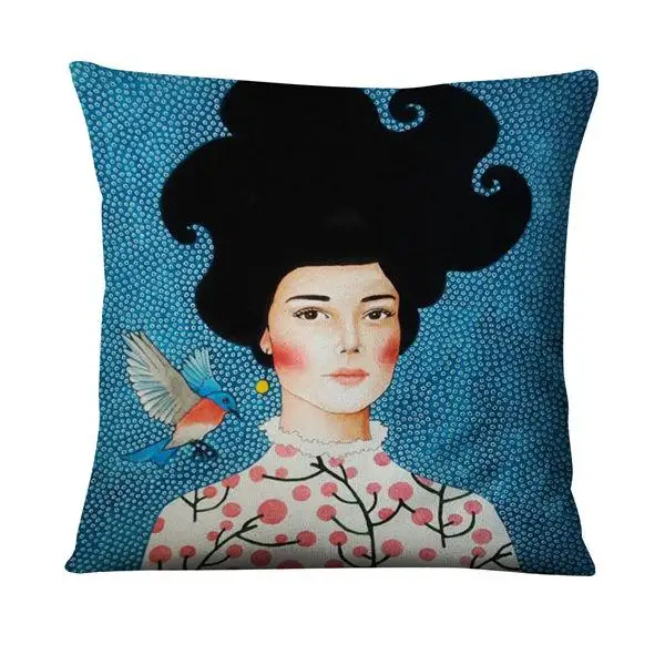 Modern Painting Girls Printed Pillowcase Home Decoration Pillow Art Cushion Decorative Pillows Home Decor Sofa Throw Pillow 