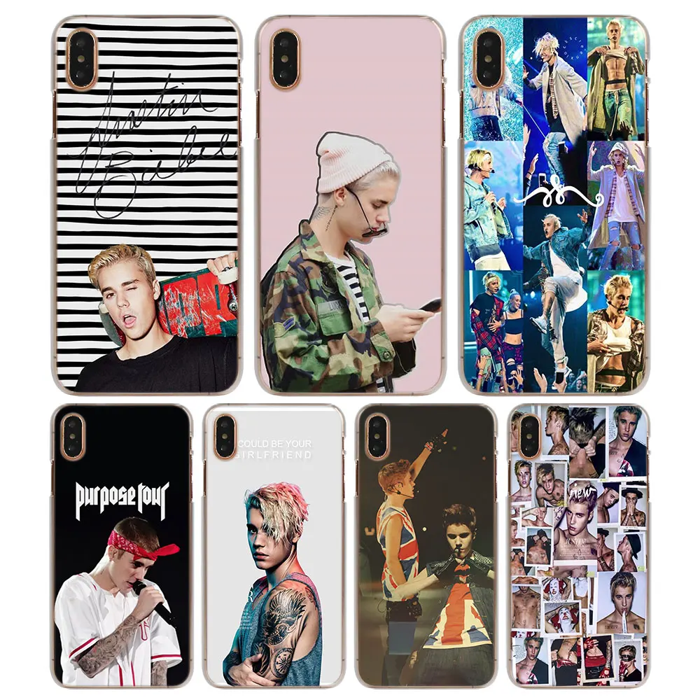 JUSTIN BIEBER Pattern Transparent Hard Phone Cases for Apple iPhone X XS XR XS MAX 6 6s 6Plus 7 8 Plus SE 5S