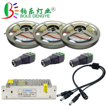 

BOLEDENGYE 5M 10M 15M LED Strip SMD 5630 12V 60leds/m White Warm White Non waterproof Flexible LED Tape Ribbon+12V Power Adapter