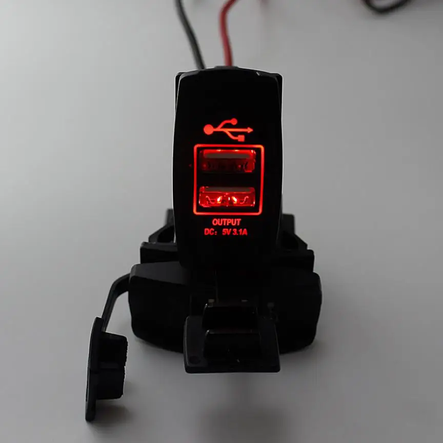 Авто-Стайлинг 12 В 24 В Авто Лодка аксессуар двойной USB зарядное устройство адаптер питания Светодиодная розетка Авто Горячая