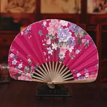 10pcs/lot Elegant Flower Pattern Folding Handfans Straight Shell Design Bamboo Silk Fans Wedding Favors H132 10pcs/lot Elegant Flower Pattern Folding Handfans Straight Shell Design Bamboo Silk Fans Wedding Favors H132