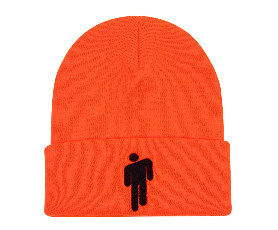 Вышивка Billie Eilish шапка Для женщин Для мужчин вязаное, тёплое, зимнее шапки для мужчин и женщин однотонный хип-хоп Повседневное манжетами