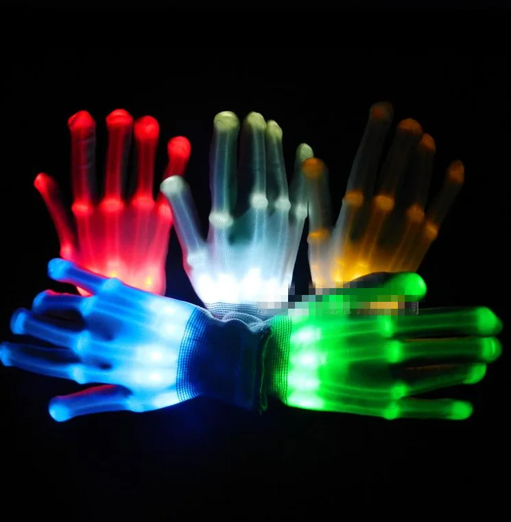 

LED color gloves bar music KTV show luminous gloves luminous gloves Skeleton Gloves Dancing Club Props Party Supplies CL19040311