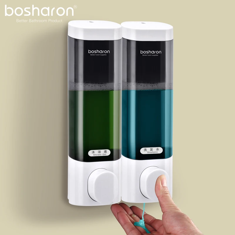 300ml Liquid Soap Dispenser Wall Mount Bathroom Accessories Plastic