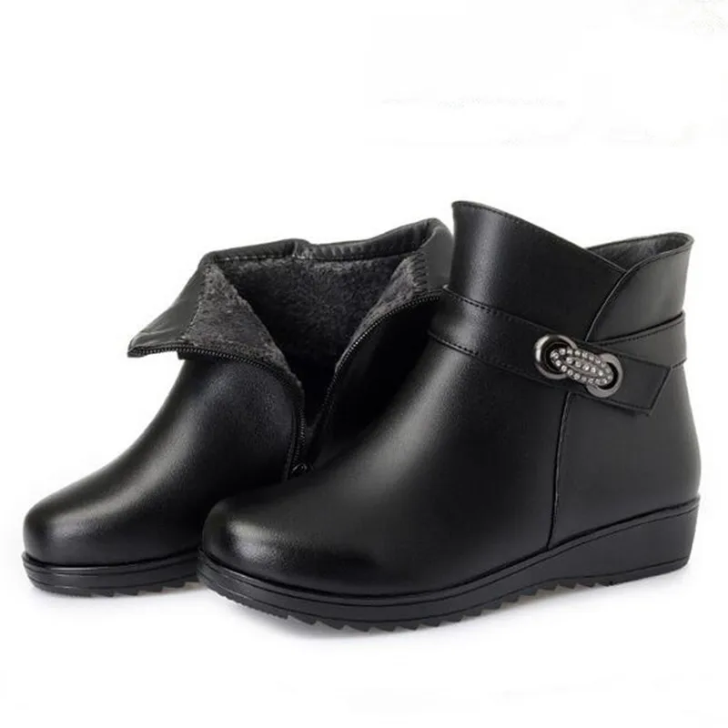 

ZXRYXGS Brand Boots Winter Women Shoes Plus Velvet Warm Thick Wool Women Boots 2018 New Plus Size Real Leather Boots Snow Boots