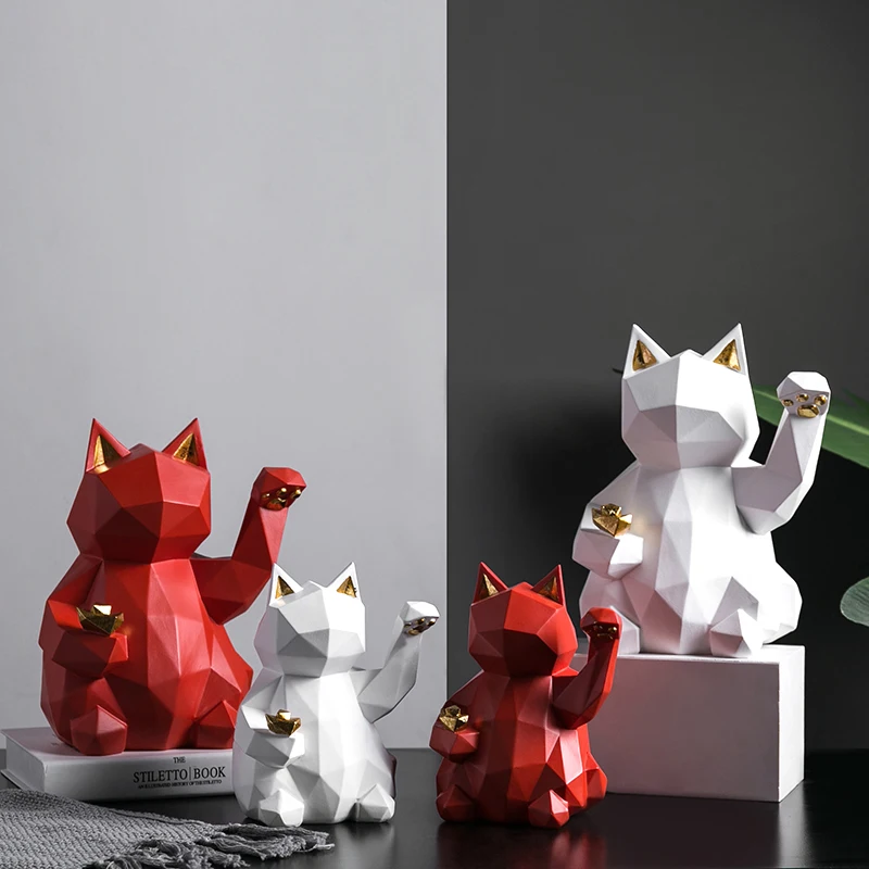 

Lucky cat ornaments creative home decorations maneki neko ev aksesuarlari fengshui decoracion hogar nordico valentines day gift