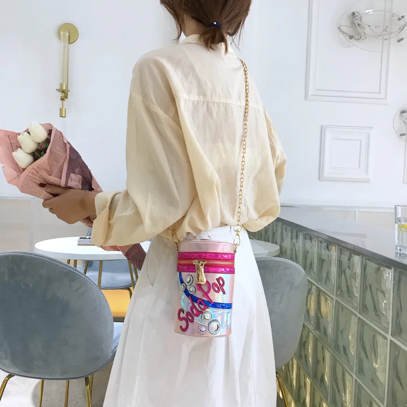 Забавная Мода Сода бутылка дизайн девушка цепи кошелек сумка женская