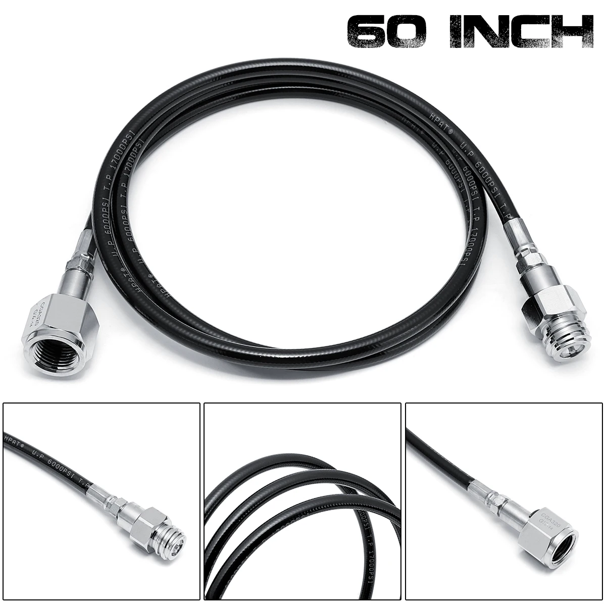 

NEW 60Inch Soda Maker Club Direct Adapter Hose to External CGA320 Tank for CO2 Sodastream Cylinder Machine for CO2 Tank Hose Kit