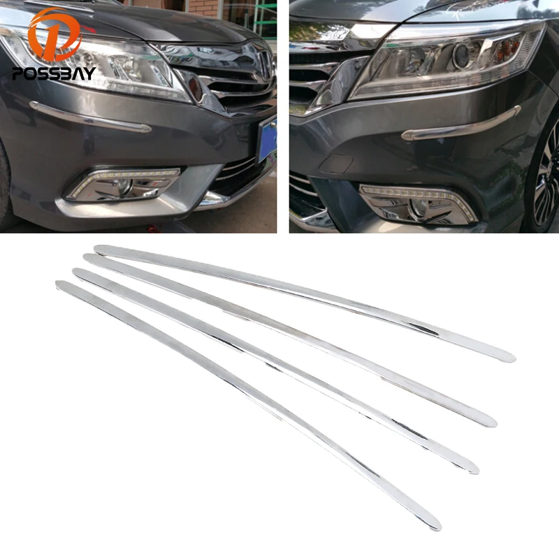 

New Hot Universal 4pcs Car Auto Body Bumper Protector Decoration Strip Bumper Guard Chrome Sticker Car Styling