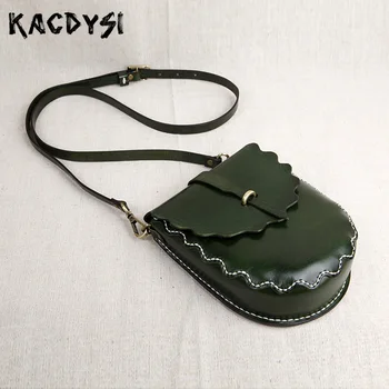 

Genuine Cow Leather Handmade Small Vertical Girl Shoulder Bags Vintage Mini Women Messenger Bag Sweet Modern Stylish Phone Purse
