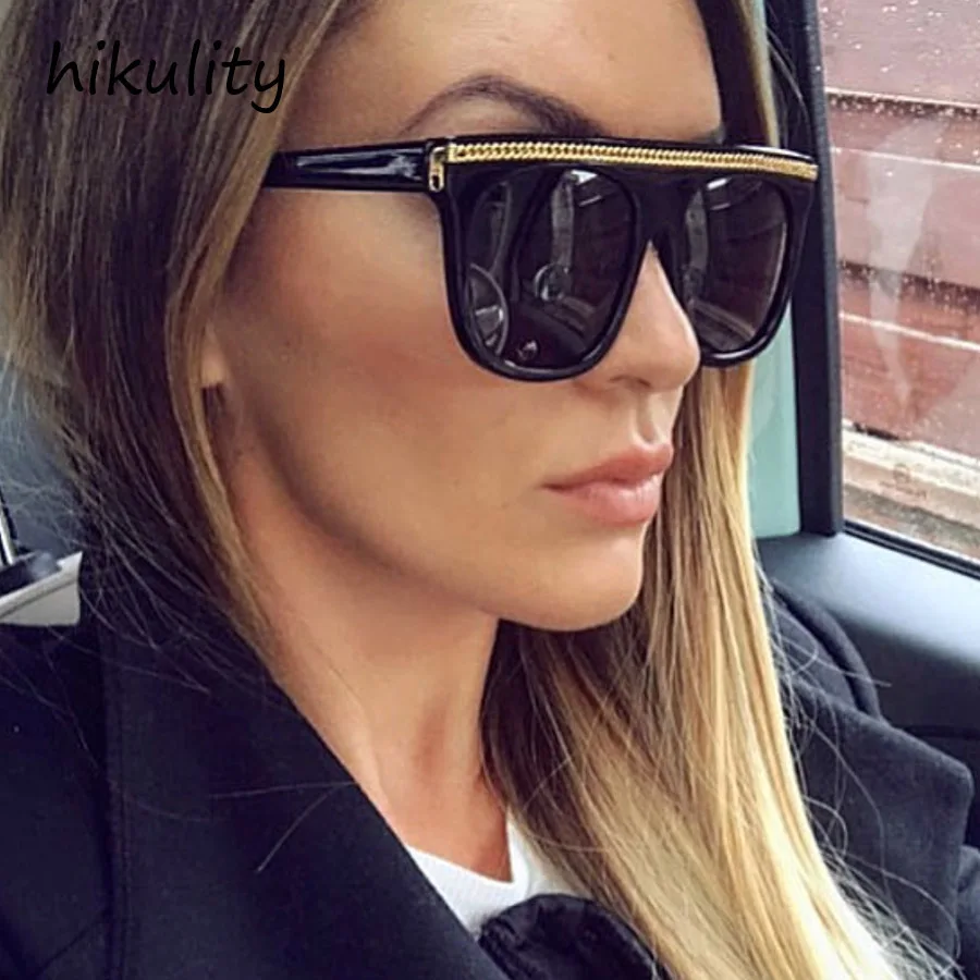 Creative Zipper Designer Oversized Sunglasses Women 2018 Luxury Vintage