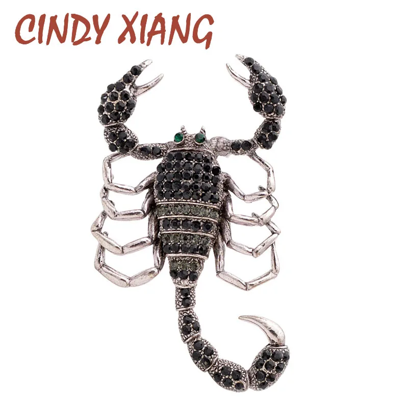 

CINDY XIANG Green Color Large Scorpion Brooches for Women Fashion Insect Vivid Pin Brooch Coat Accessories High Quality New 2019