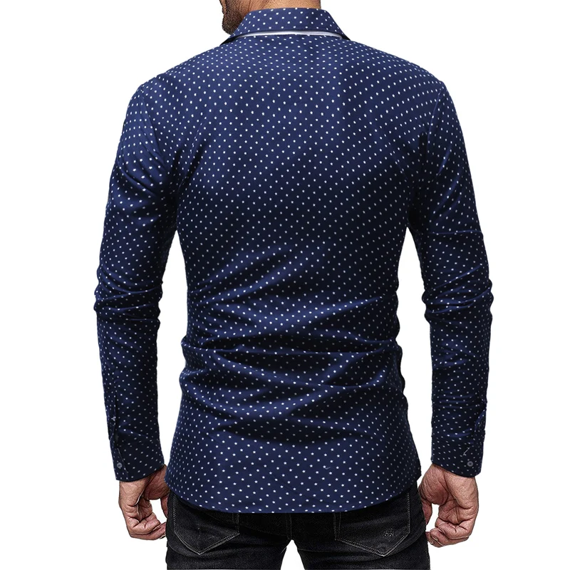 Бренд 2018 г. модные мужские рубашки с длинными рукавами Топы пентаграмма печати мужские мужская одежда Рубашки Slim Для мужчин рубашка M-XXXL