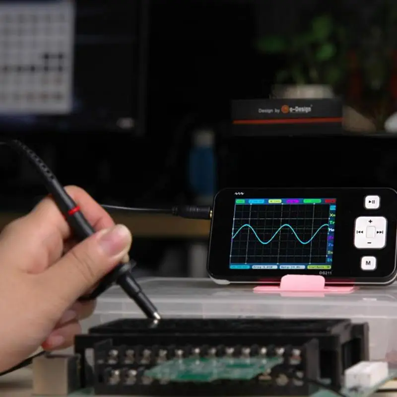 DS211 мини карманный цифровой профессиональный портативный осциллограф 1MSa/s 200 кГц TFT ЖК-дисплей анализатор спектра облегчение измерения