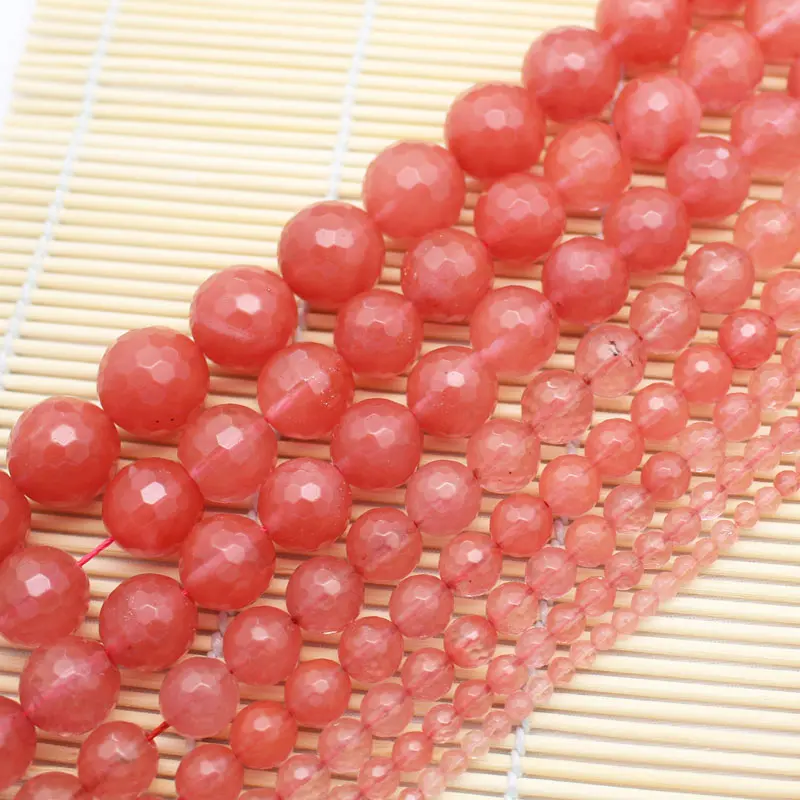 Buy Wholesale Faceted Watermelon Quartz 4 18mm Round Beads15" BeadsFor DIY