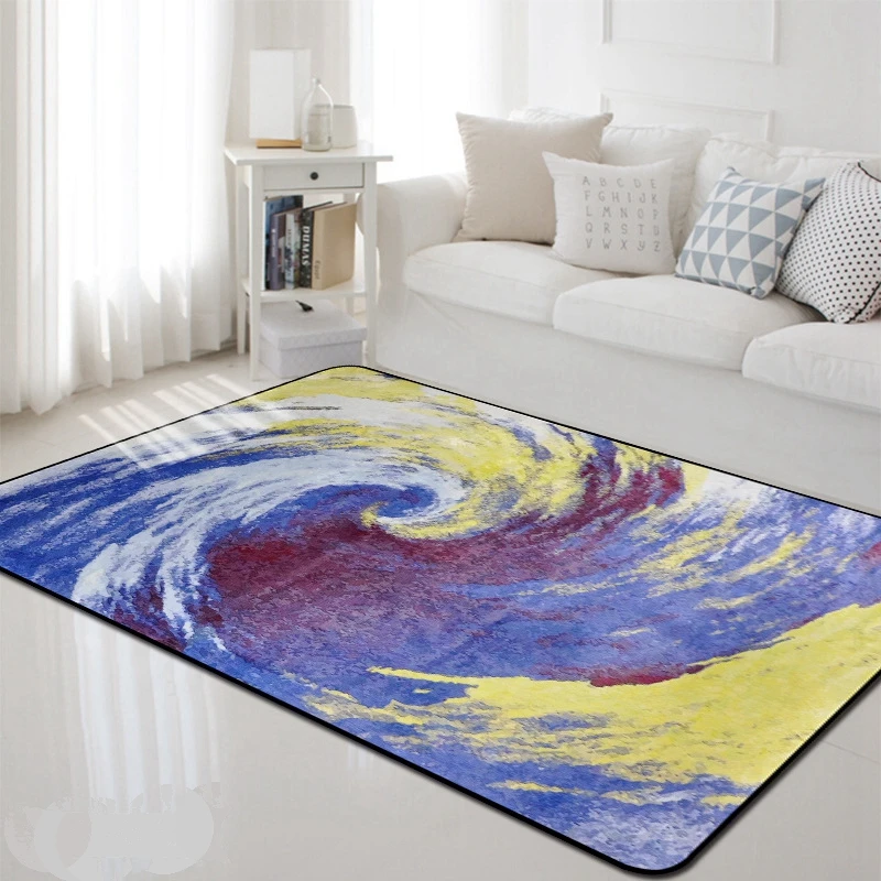 Абстрактный оранжевый желтый Небесный ветер коврики большие ковры для гостиной спальни коврики чайный столик домашний декор прямоугольный пол ковер