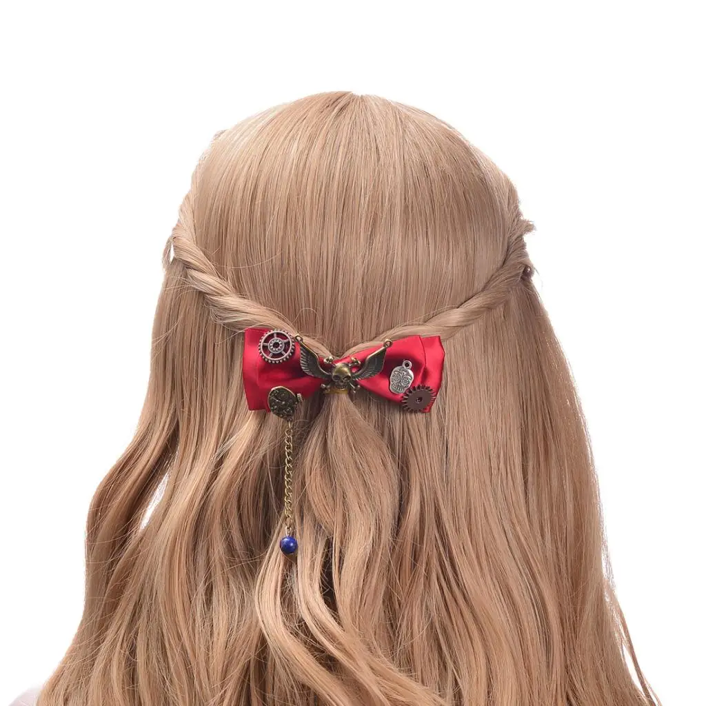 Stylish Women Girls Hairpins Bow Knot Barrettes Craft Skull Decor Shine Hair Clip Clamp High Quality Hair Decoration Accessories
