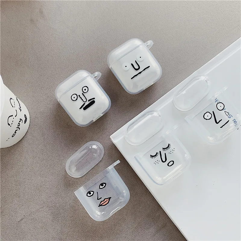 

Funny expression Bluetooth headset cover for apple airpods case wireless headphone soft silicone earphone charging box for sport