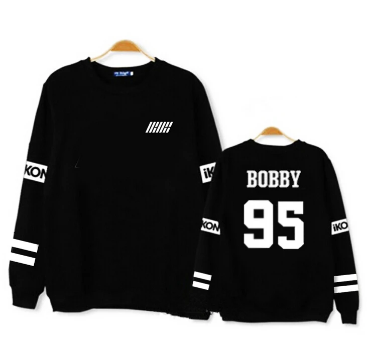 

Ikon debut album same member name printing o neck hoodie for kpop fans supportive pullover sweatshirt bobby b.i hoodie