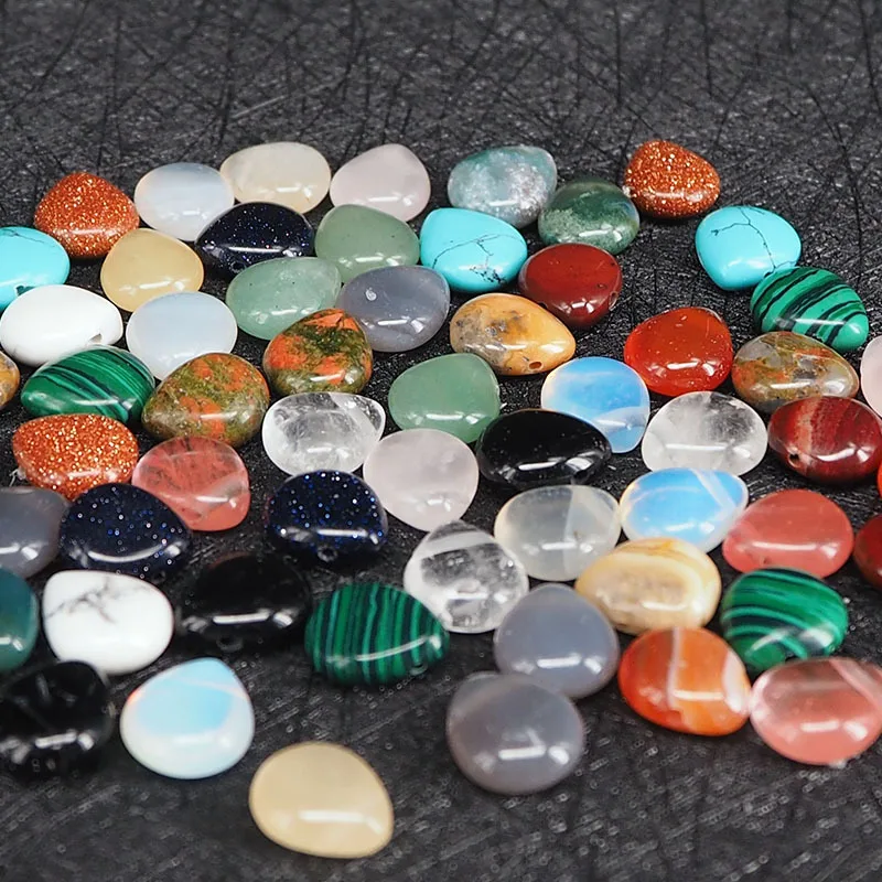 

10pcs/lot Assorted Agates Quartz Aventurine Opal Water Drop Healing Crystal Chakra Natural Stone Beads for Jewelry Making Reiki