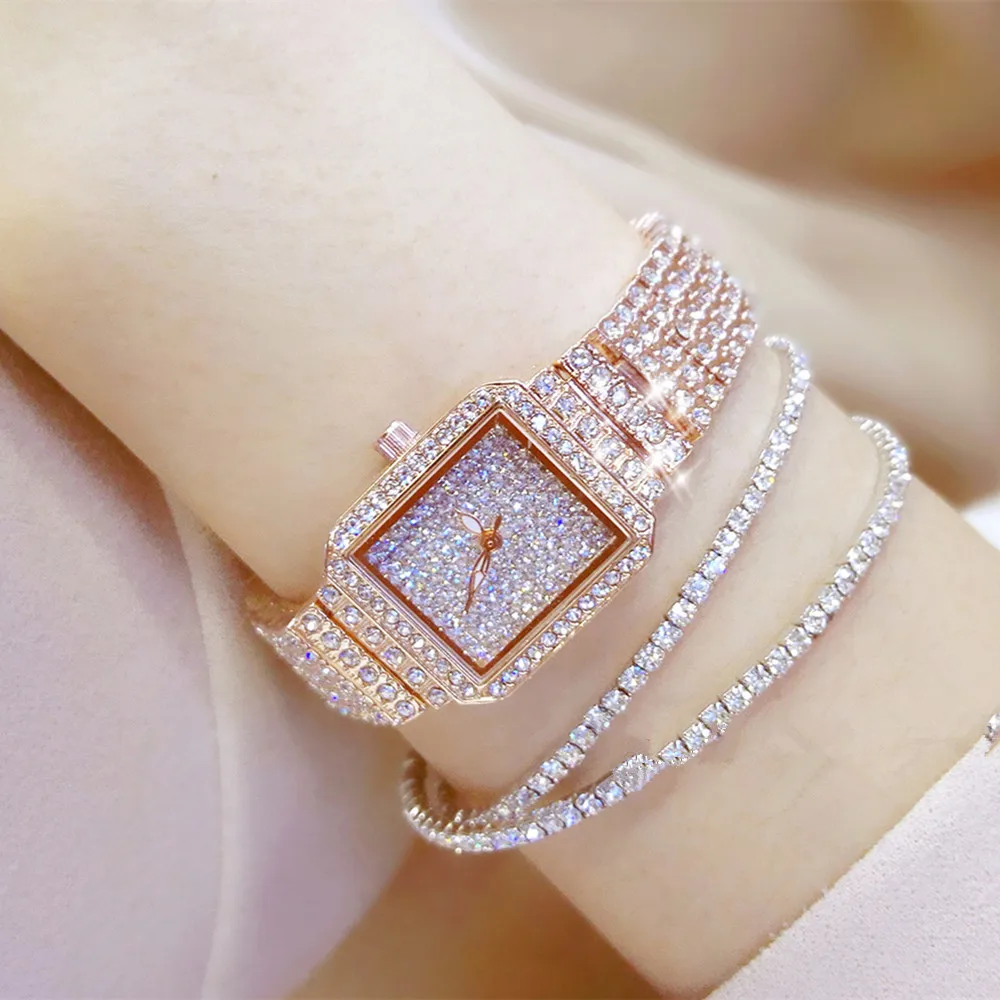 Hot New Women Watch Rhinestone Watches Lady Diamond Stone Dress Watch Stainless Steel Bracelet Wristwatch ladies Crystal Watch