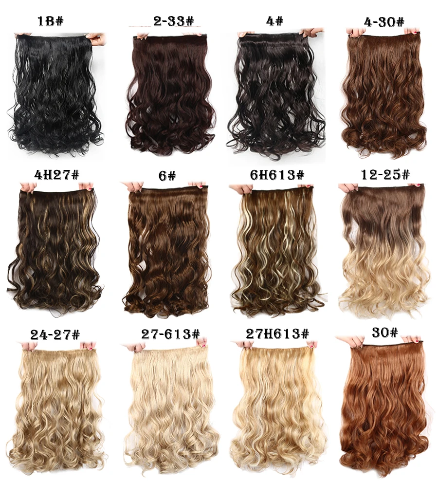 USMei 24inch 60cm muiti color black blonde women hair faus false hairpiece synthetic clip in one piece hair extensions