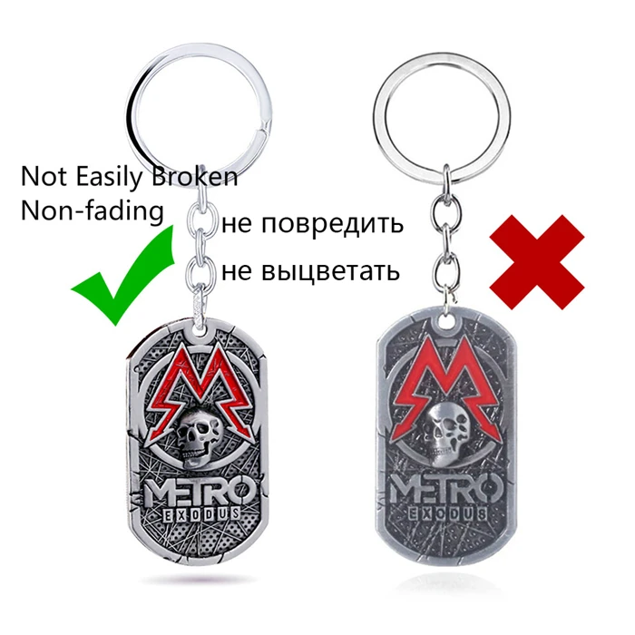 PC игра Metro Exodus 2033 брелок для ключей Dog Tag подвеска из металлического сплава брелок для ключей сумка брелок llaveros мужские ювелирные изделия