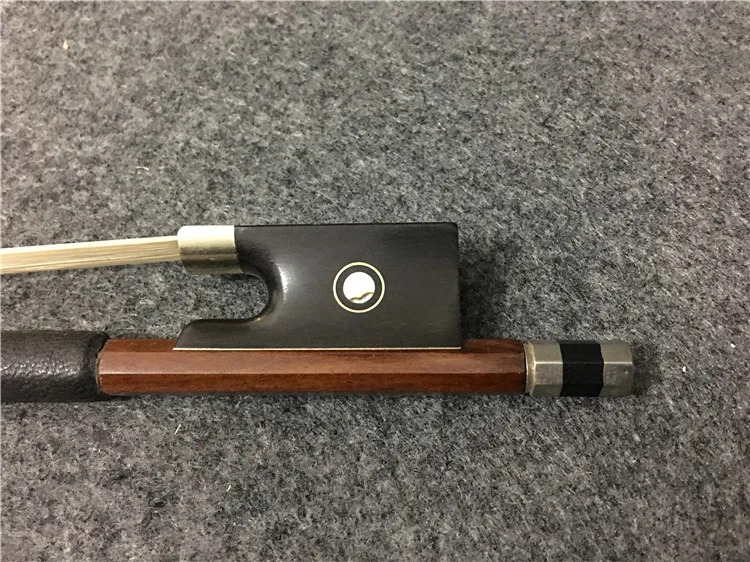 Brazilwood violin bow. Silver wire winding. Pisces eye inlay violin bow