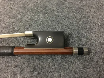 

Brazilwood violin bow. Silver wire winding. Pisces eye inlay violin bow #1202