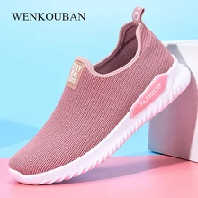 Women Summer Sneakers Fashion Sock Shoes Female Vulcanized Shoes Casual Slip On Flats Ladies Trainers Tenis Feminino 2019