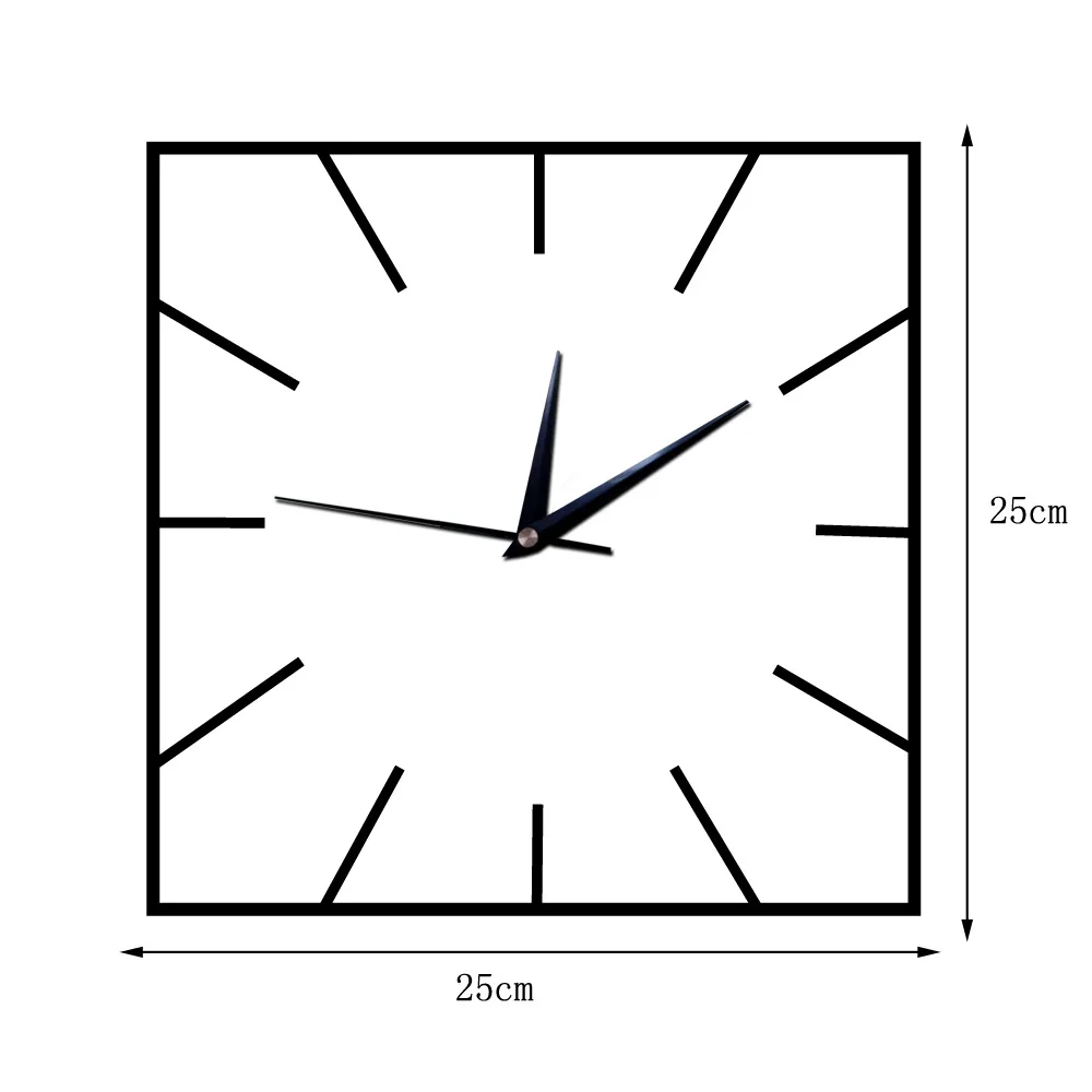 Настенные часы для гостиной, декоративные креативные настенные часы, модные квадратные цифровые бесшумные настенные часы, лучшие продажи, товаров - Цвет: Белый