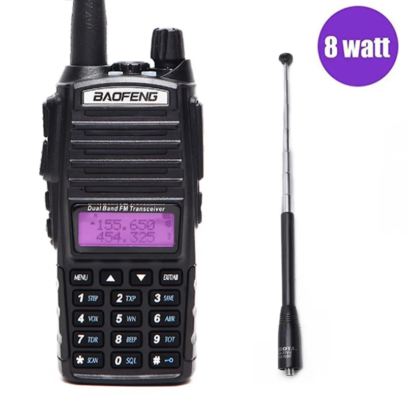 

Baofeng UV-82 Plus vhf/uhf Long Range 8W Powerful Walkie Talkie Portable CB Transceiver Amateur 2 way Radio BF-UV82+771R Antenna