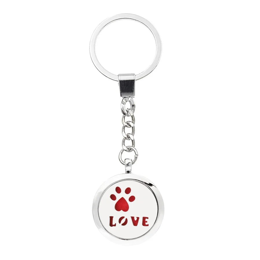 Fashion LOVE Dog Key Ring Keychain 30mm Essential Oil Diffuser
