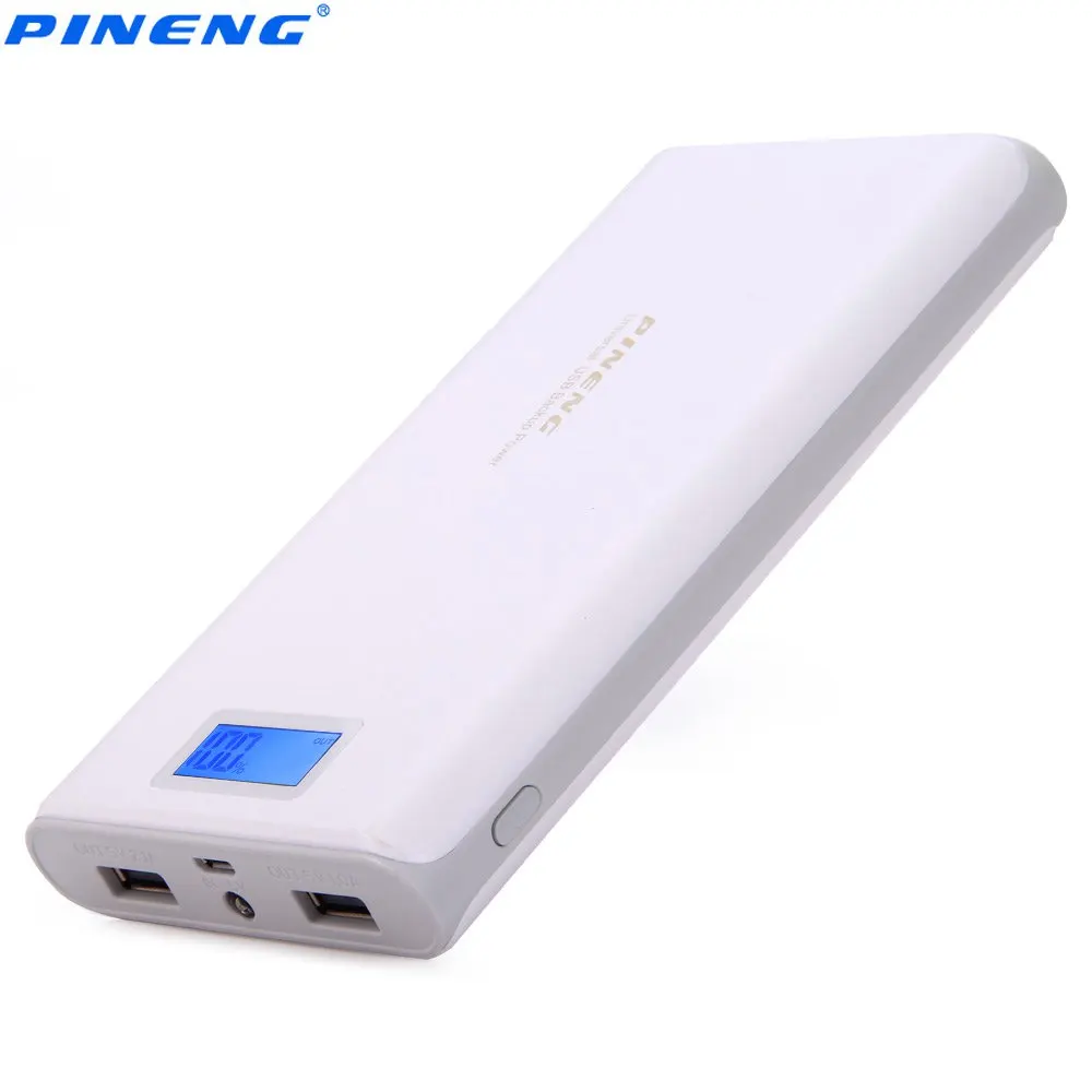 Original PINENG PNW - 920 Dual USB Charging 20000mAh Portable Power Bank External Battery Charger with LCD Screen Flashlight
