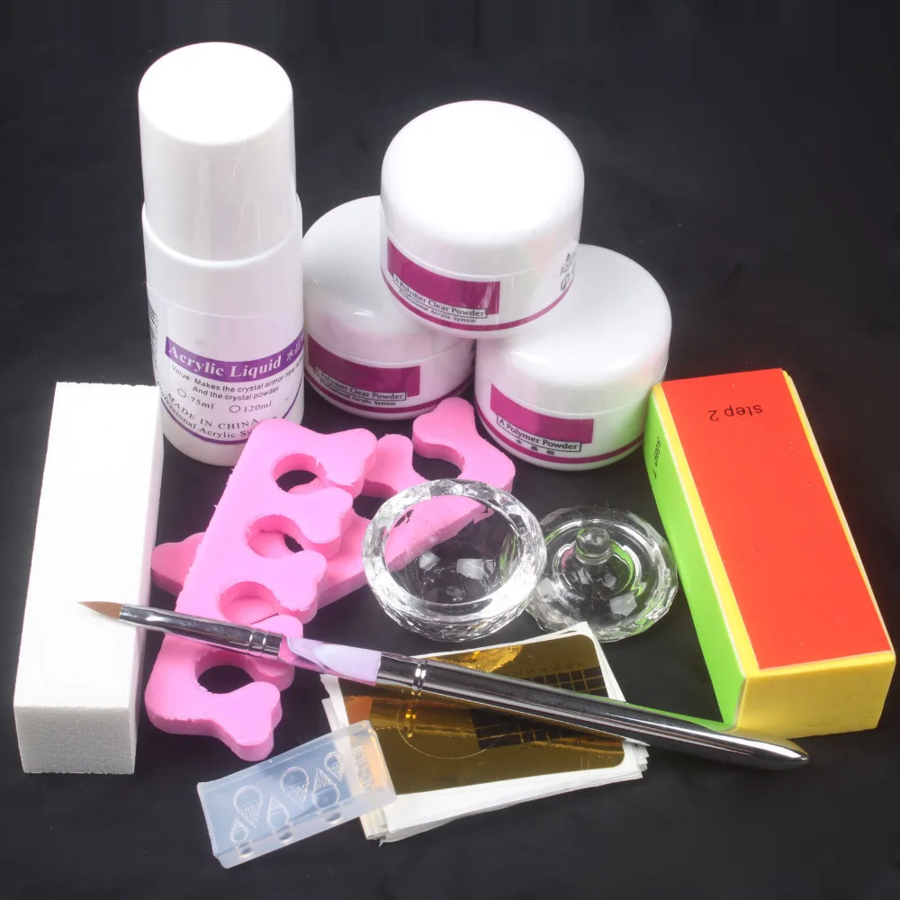 

Nail Art Kit DIY Acrylic Liquid Powder Block Pen Toe separators Dappen Dish Tool Basic Sets US DROPSHIPPING