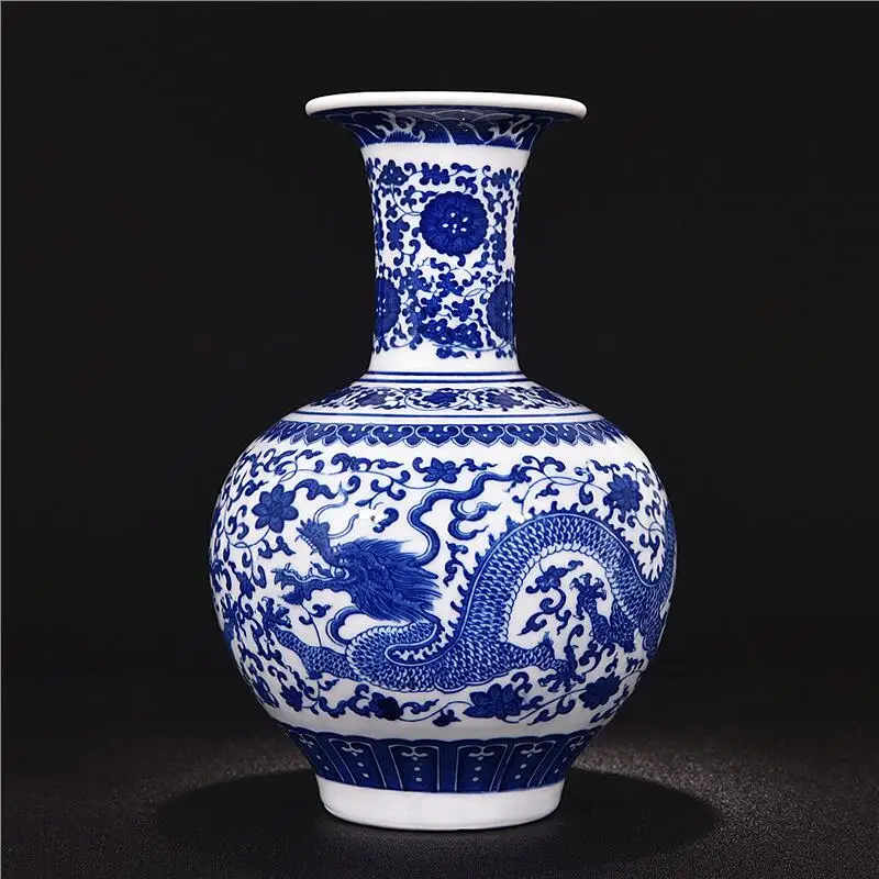 Антикварный синий и белый фарфор лотоса общий бак имбирь баночки домашнего интерьера Цзиндэчжэнь керамическая декоративная ваза