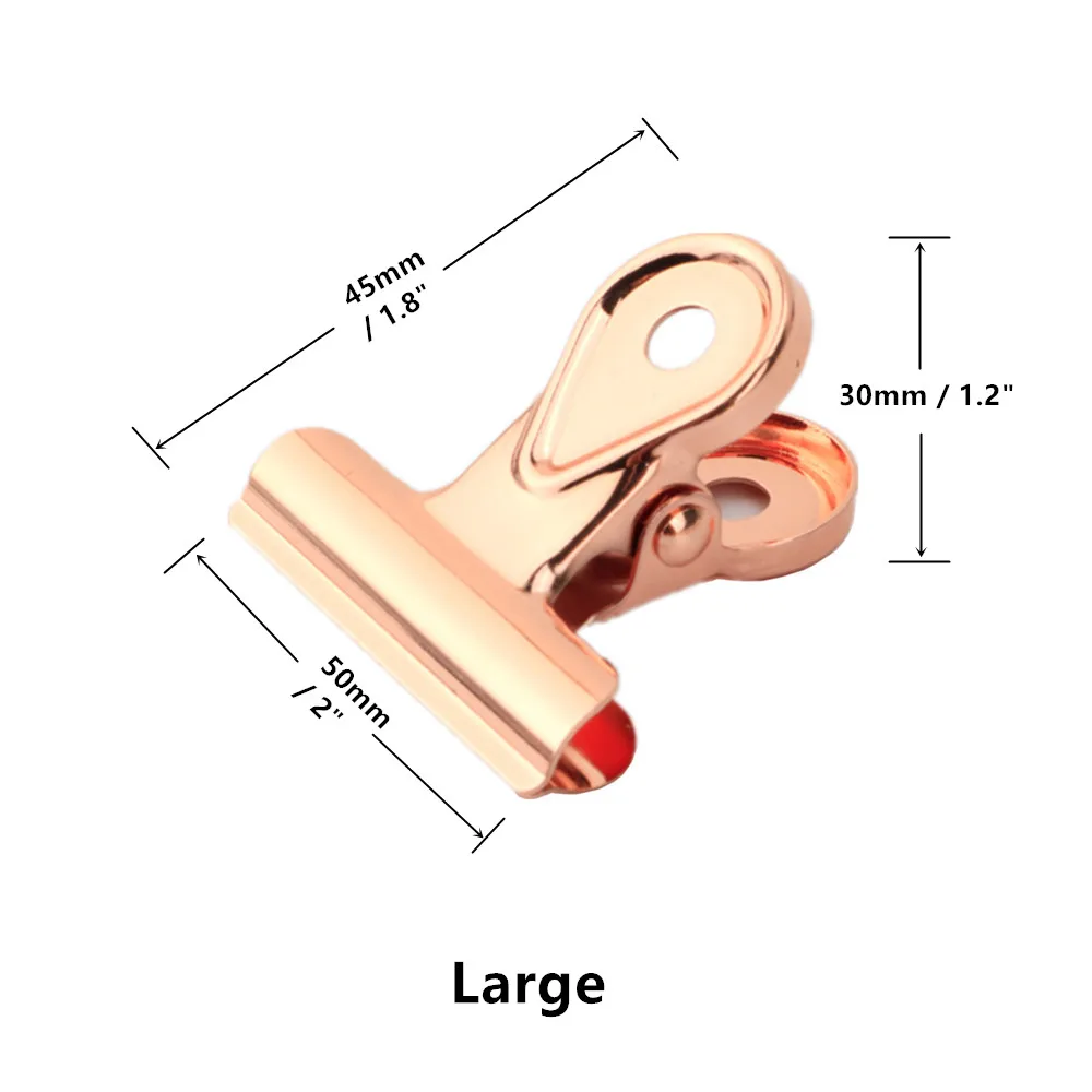 Золото и розовое золото сверхмощный бульдог зажимы утконоса зажим для офисных купюр или бытовые кухонные уплотнительные принадлежности 4 размера - Цвет: 4pcs Large Rose Gold