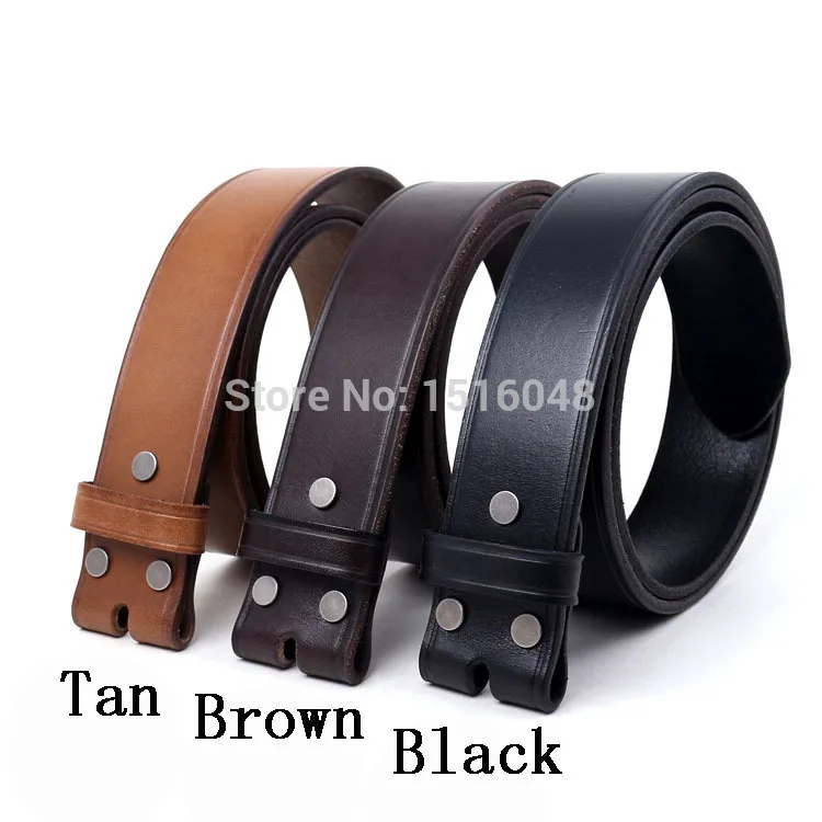 Men,s Genuine 100/% Real Leather Belt Snap On Strap Without Buckle Belt Snap