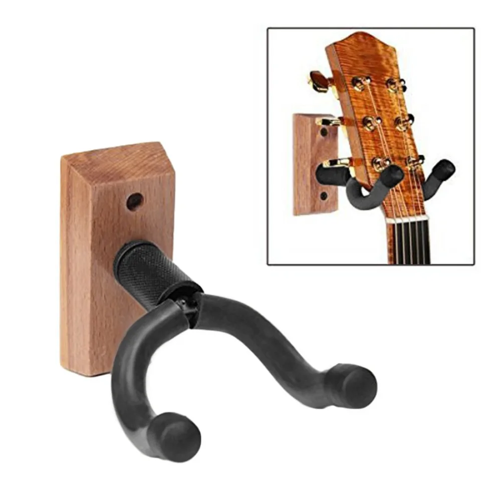 Universal Wood Guitar Hanger Wall Mount Display Stand Adjustable