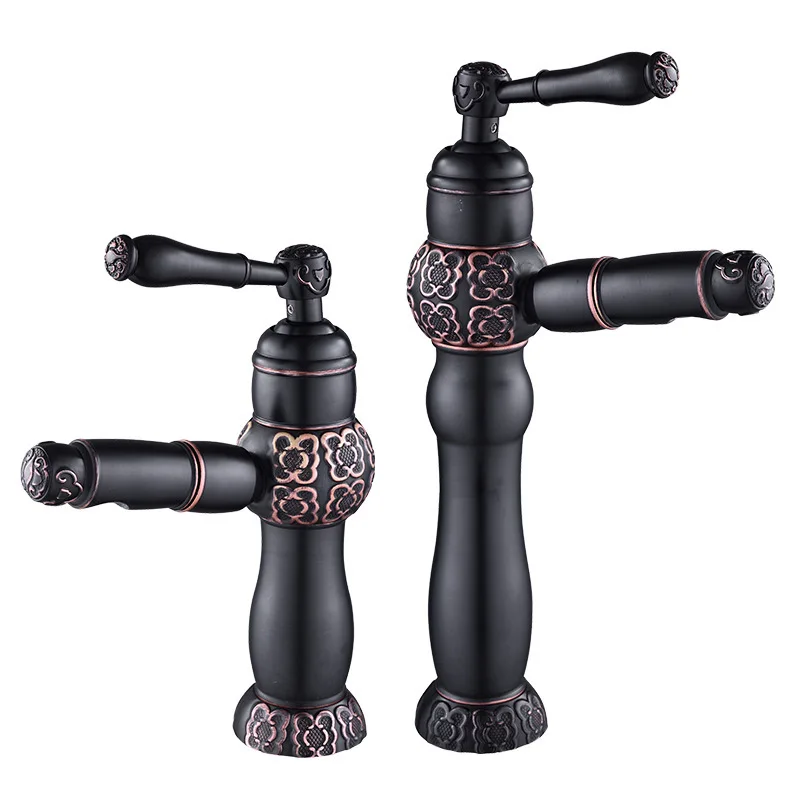 

pull out tap basin faucet continental bibcock of carve patterns or designs black cold and hot mix faucets Deck Mounted