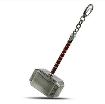 

Dropshipping Thor Mjolnir Hammer Metal Keychain Mjolnir Figure Key Ring Gold Silver Pendant Men Llavero Jewelry Wholesale