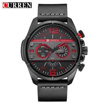 

CURREN Mens Watches Top Brand Luxury Watches Men Leather Strap Clock Male Waterproof Army Military Sports Quartz Watch Men