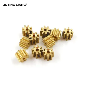 

81A 0.4M / 82A 0.5M Copper Gear 8 Teeth Aircraft Parts Toy Model Spindle Pinion Shaft Hole 1mm/ 2mm 10PCS/LOT