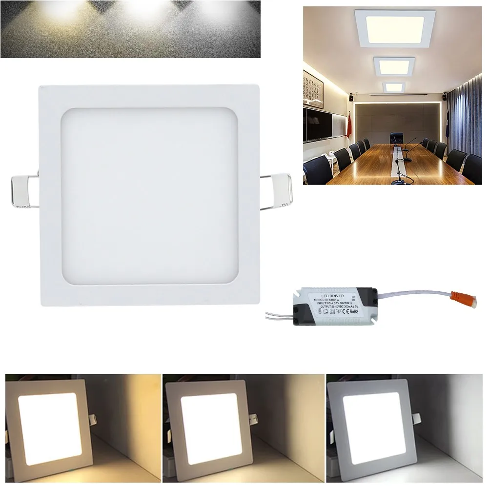 

LED Downlight 18W Modern LED Panel Light Lamp down light Square Shape Indoor Lighting Hallway Kitchen Bathroom Bedroom